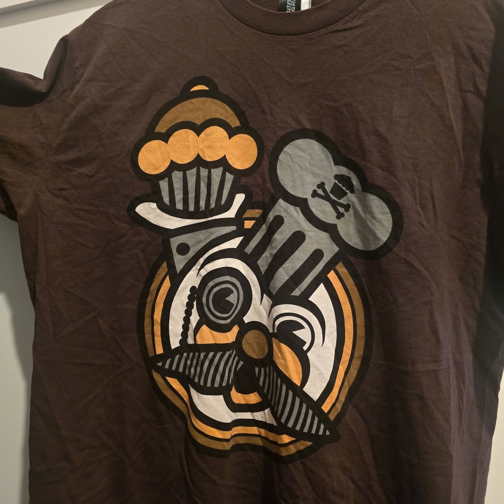 Brown Graphic Johnny Cupcakes Shirt